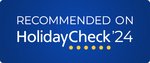 Raccomandato su HolidayCheck 2024 con cinque punti gialli