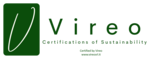 Logo Vireo con certificazioni di sostenibilità